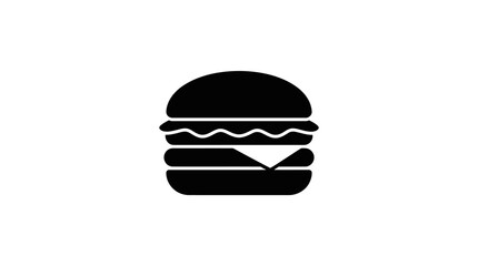 Fototapeta premium Black silhouette of a hamburger on a white background silhouette