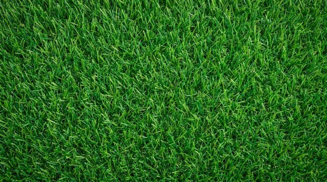 A close-up view of green artificial grass for banner design and background use.