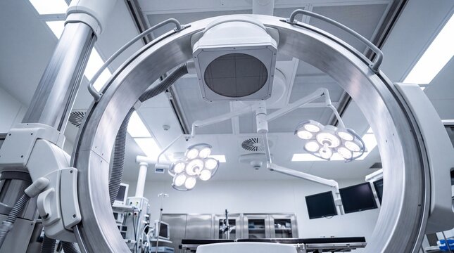 Modern Operating Room with Advanced Surgical Imaging Equipment
