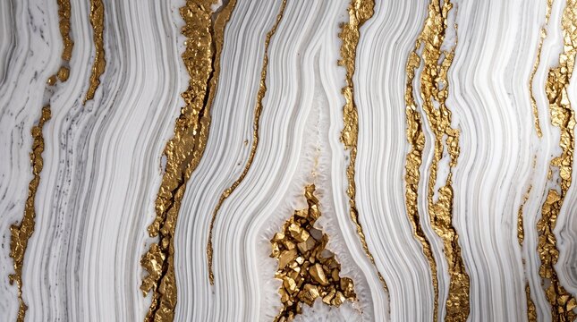 White Marble and Gold Vein Luxury Abstract Texture Background