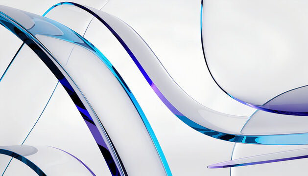 Abstract Futuristic Blue Background with Flowing Waves, Curved Lines, Fractal Patterns and Glass Water and Wine Elements for Modern Technology Wallpaper and Digital Design