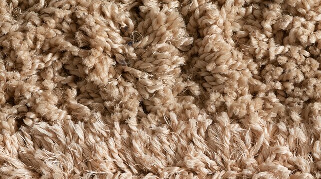 Deep pile carpet texture with soft tufts and looped yarn, a tactile neutral beige background for interior design and home decor libraries
