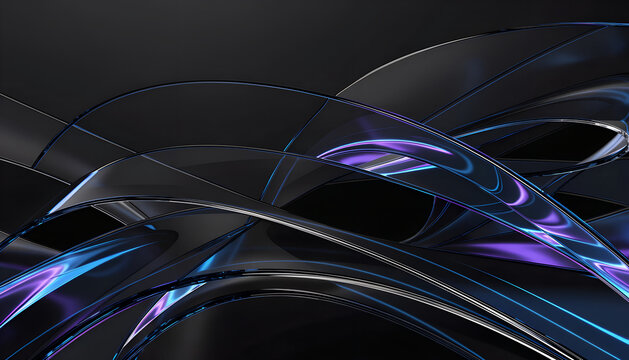 Abstract Blue Fractal Background with Glowing Light Waves, Flowing Lines, Colorful Energy Patterns and Futuristic Motion Design for Modern Wallpaper and Backdrop