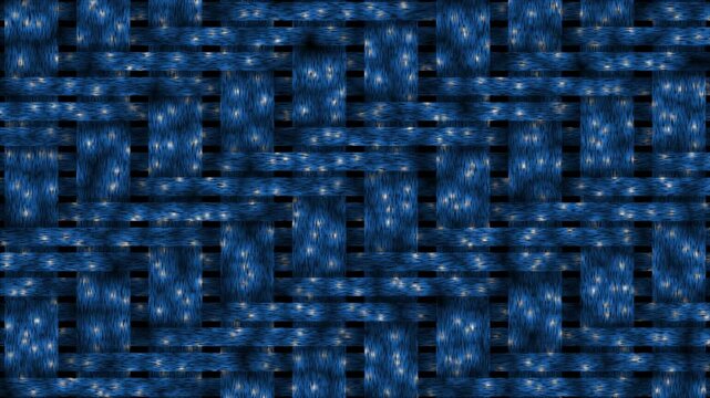 Animated royal blue color shiny circular dots moving with thread texture dark loop able geometrical background