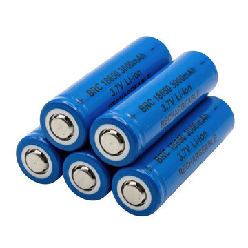 Stack of 18650 lithiumion rechargeable batteries isolated on transparent background