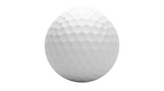 Golf ball with dimpled surface for optimal aerodynamics and distance isolated on transparent background