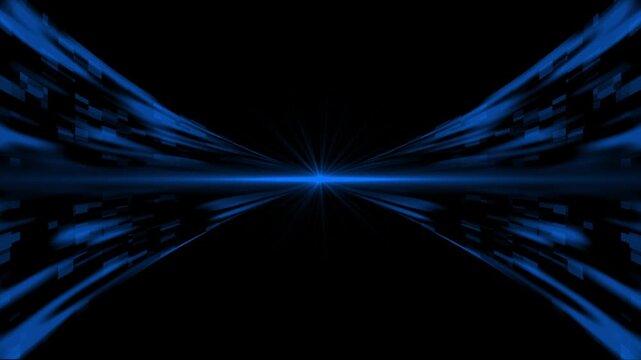Animated royal blue color shiny 3d flowing abstract big data sci-fi hi-tech design technology background