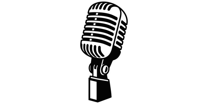Retro vocal microphone icon with detailed metallic grill rendering.