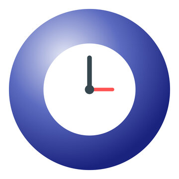 Clock icon displayed on blue circular button for time management application design.