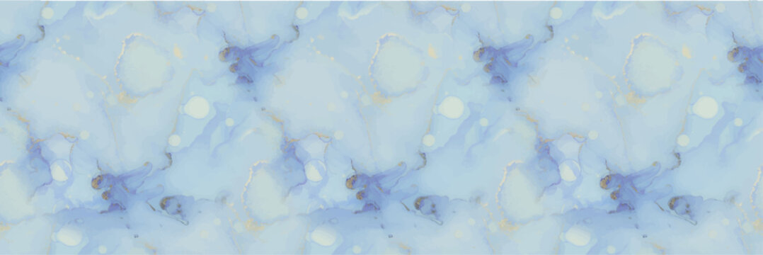 Blue Marble Watercolor. Vector Ink Marble. Watercolor Marble. Gold Oriental Background. Light Elegant Background. Vector Abstract Art Template. Foil Ink Paint. Ocean Copper Pattern. Liquid Alcohol Ink