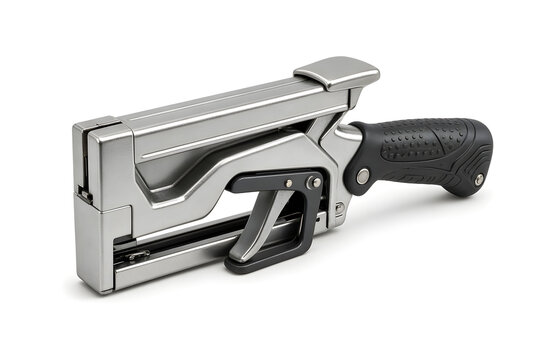 Heavy-duty staple gun with polished steel body