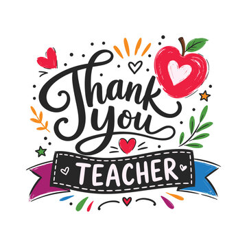 Thank You Teacher Greeting Illustration
