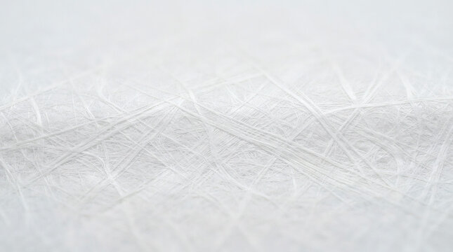 Minimalist white tyvek paper background texture with abstract synthetic fiber pattern, clean blank nonwoven material sheet close up, elegant light gray luxury design mockup with copy space