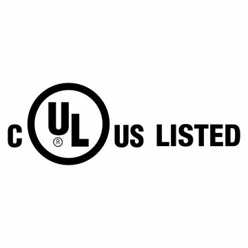 UL cUS Listed Certification Icon, Black Symbol on White Background