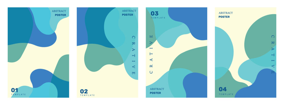 Abstract blue and green poster templates for creative marketing design