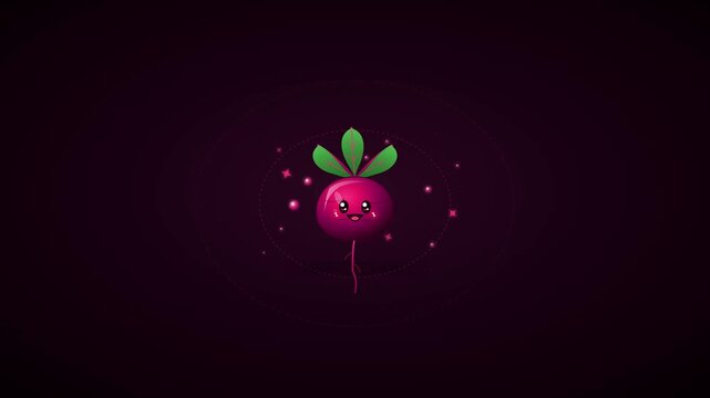 Cute Cartoon Beetroot Character Animation
