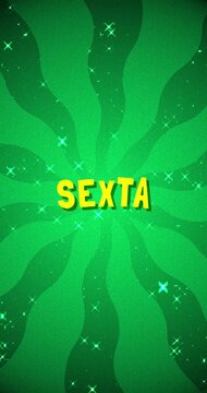 Sexta text - Brazil Colors glitter background