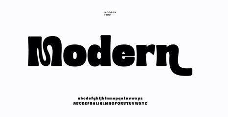 A modern typography design with bold black letters on white background © Money