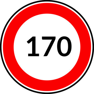 Circular Speed Limit 170 Sign Vector