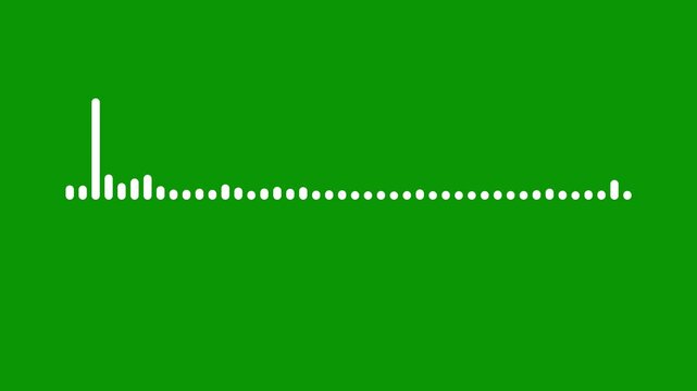 Audio waveform spectrum animation, waveform equalizer and visualization, Audio waveform with frequency animated lines, sound waveform animation. digital voice visualization on green screen. 4k
