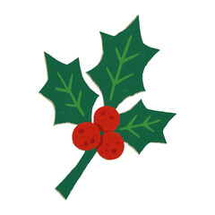 Obraz premium PNG Festive holly branch illustration