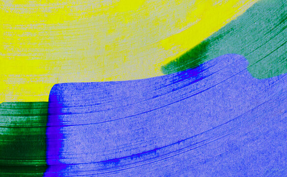 Abstract Yellow Blue and Green Painted Texture