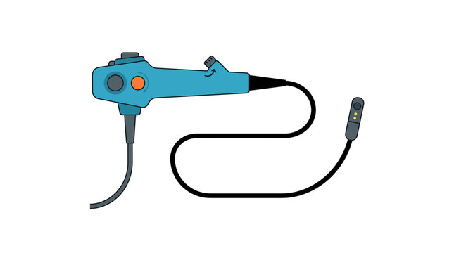 Medical Endoscope Device Isolated on Transparent Background