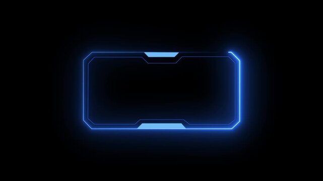 Hud frame Digital Technology Sci-fi Frame Interface. HUD template. Frame HUD element. Futuristic viewfinder of future. interface data display screen. Hud animation on black background.  4k video