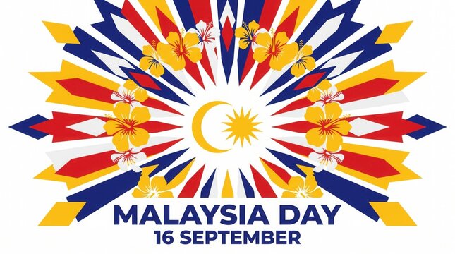 Malaysia day celebration graphic isolated on white background