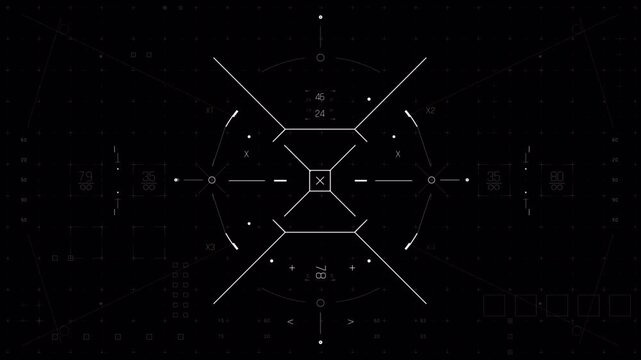 Futuristic digital heads up display targeting interface animation.
