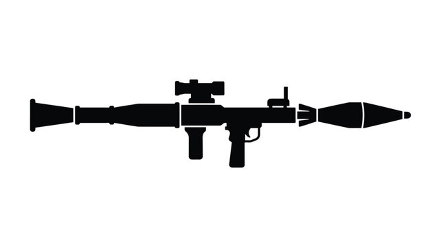 Rocket propelled grenade launcher depicted as a black silhouette