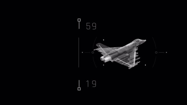 Futuristic Fighter Jet Target Tracking Heads Up Display Interface Animation.