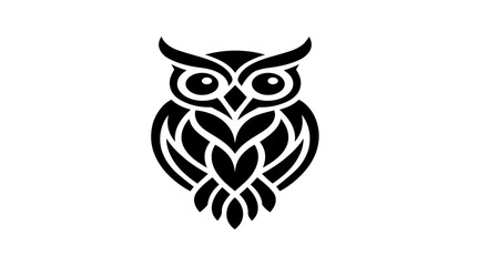 Fototapeta premium tylized Owl Logo – Bold Black Vector Emblem