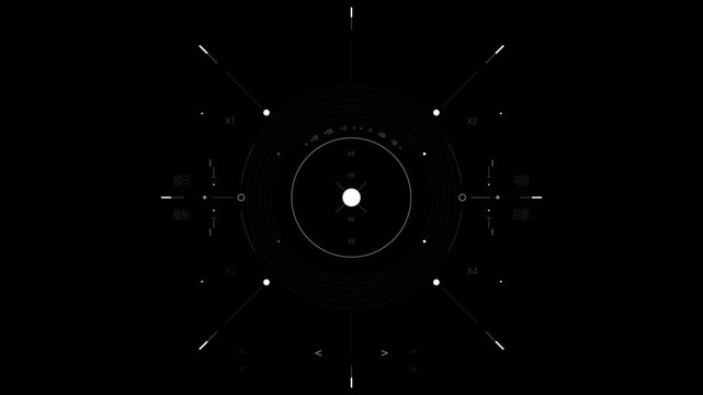 Minimalist geometric circle HUD interface motion graphics background.