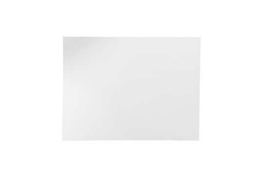 Blank white rectangular paper card with subtle shadow