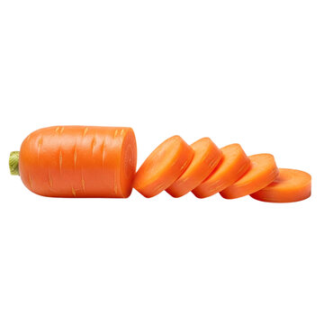 Fresh carrot slices vibrant orange vegetable for healthy eating cooking and snack preparation isolated on white