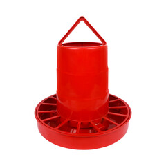 Red Chicken Feeder with Circular Feeding Tray Isolated On Transparent Background PNG © FotoArt BD
