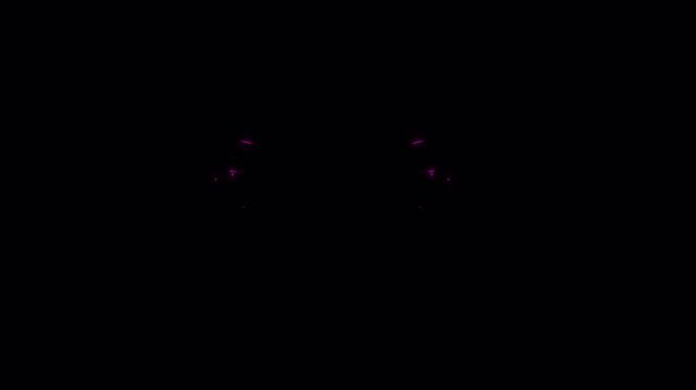 Hand drawn circular brush transition animation on transparent background. Energy stroke portal overlay.