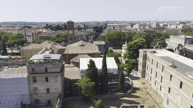 Santa Croce in Gerusalemme, Lazio, Italy, aerial drone view