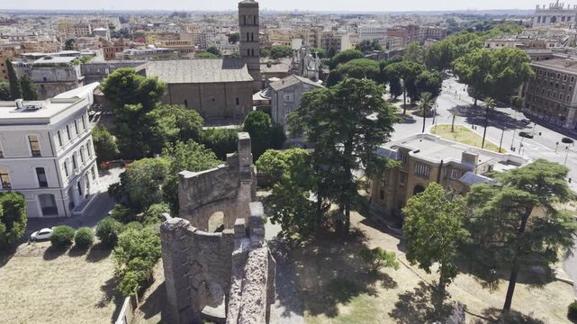Santa Croce in Gerusalemme, Lazio, Italy, aerial drone view