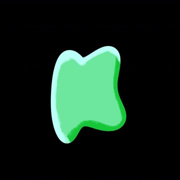 Green Alphabet K 2.5D Cel Shaded Puffy Bubble Typography Animation with Alpha Channel