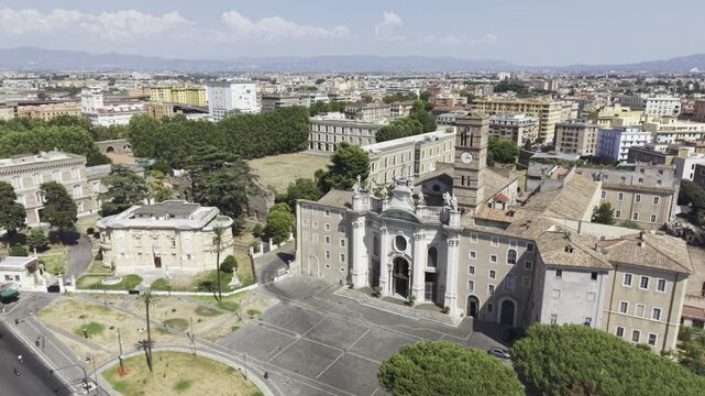 Santa Croce in Gerusalemme, Lazio, Italy, aerial drone view