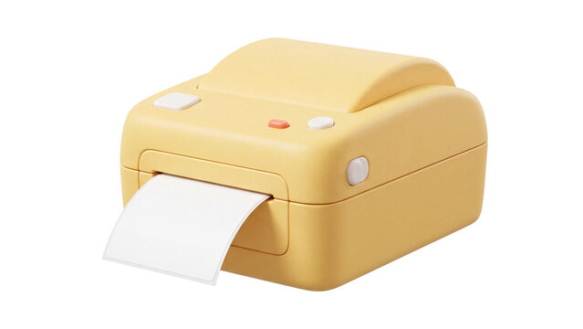 Compact label printer isolated PNG on transparent background