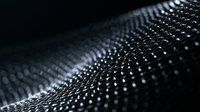 Wavy Metallic Wire Mesh Abstract High Tech Background