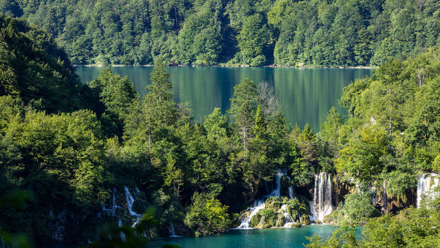 The lake and waterfalls Croatia
