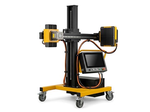 Non Destructive Testing NDT Radiographic X Ray Scanner for Industrial Quality Control/ Non Destructive Testing NDT Equipment with Wheeled Cartesian Frame Clean Studio Packshot