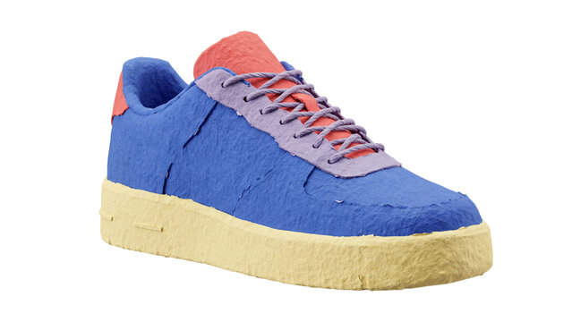 Blue casual sneaker isolated PNG on transparent background