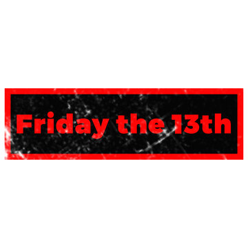 Bold Red 'Friday the 13th' Text within Striking Rectangular Border on Black