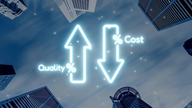 Business concept showing cost reduction and quality increase using Lean, Six Sigma, and Total Quality Management (TQM) to enhance efficiency, value, and customer satisfaction. Muxer
