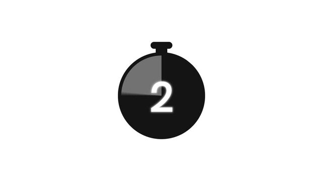 Dynamic 3 to 0 seconds digital countdown clock stopwatch ticker with clean style on white background
